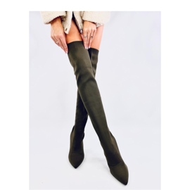 Elastic green high-heeled musketeers 2