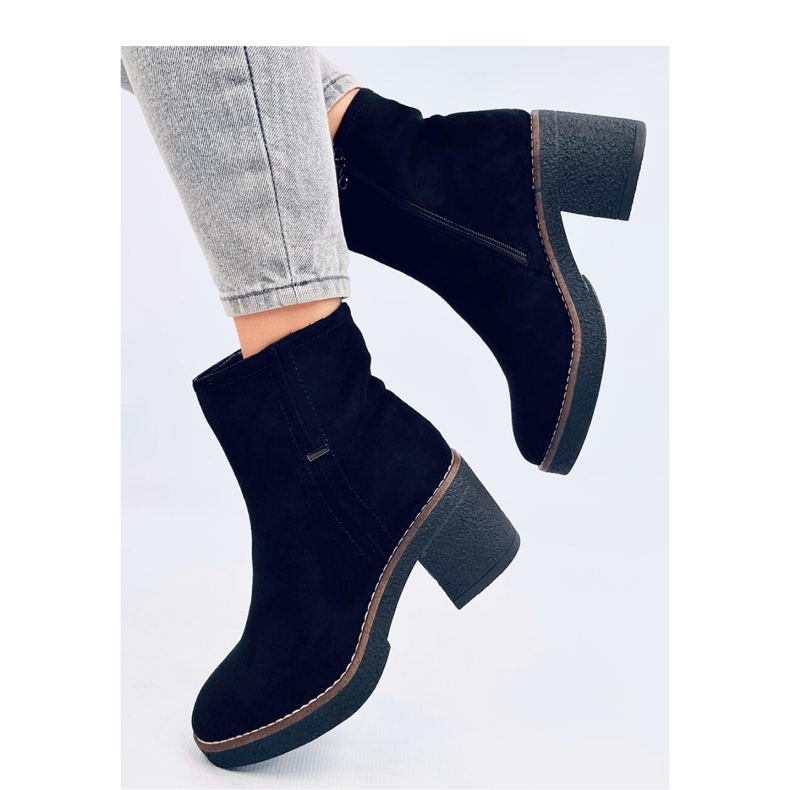 Black stable heel ankle boots 1