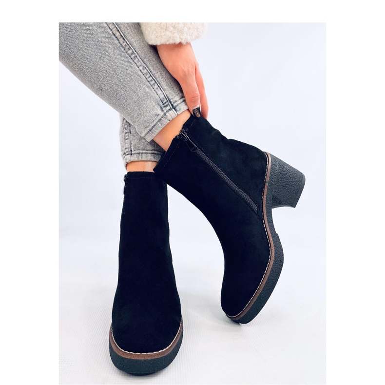 Black stable heel ankle boots 2