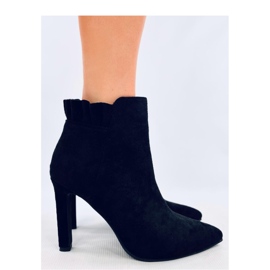 Mariah Black suede high heel ankle boots - Inello 1