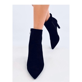 Mariah Black suede high heel ankle boots - Inello 2