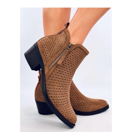 Khaki openwork cowboy boots brown 1