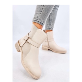 Beige women's grain Chelsea boots 1