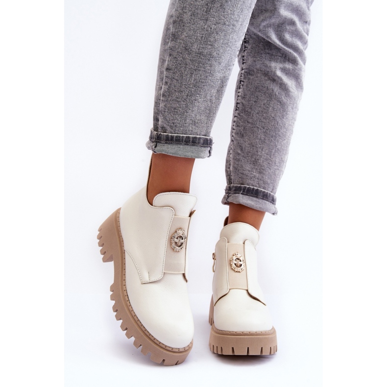 Ankle boots with decoration Lemar 600451 beige 2 Ankle boots with decoration Lemar 600451 beige 2