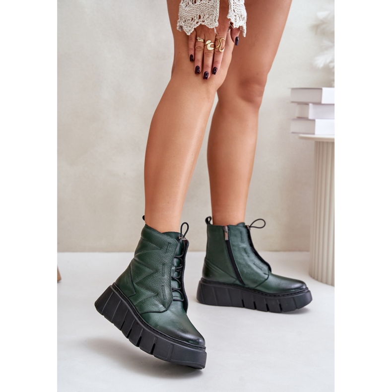 Zazoo 60472 Dark Green ankle boots 1
