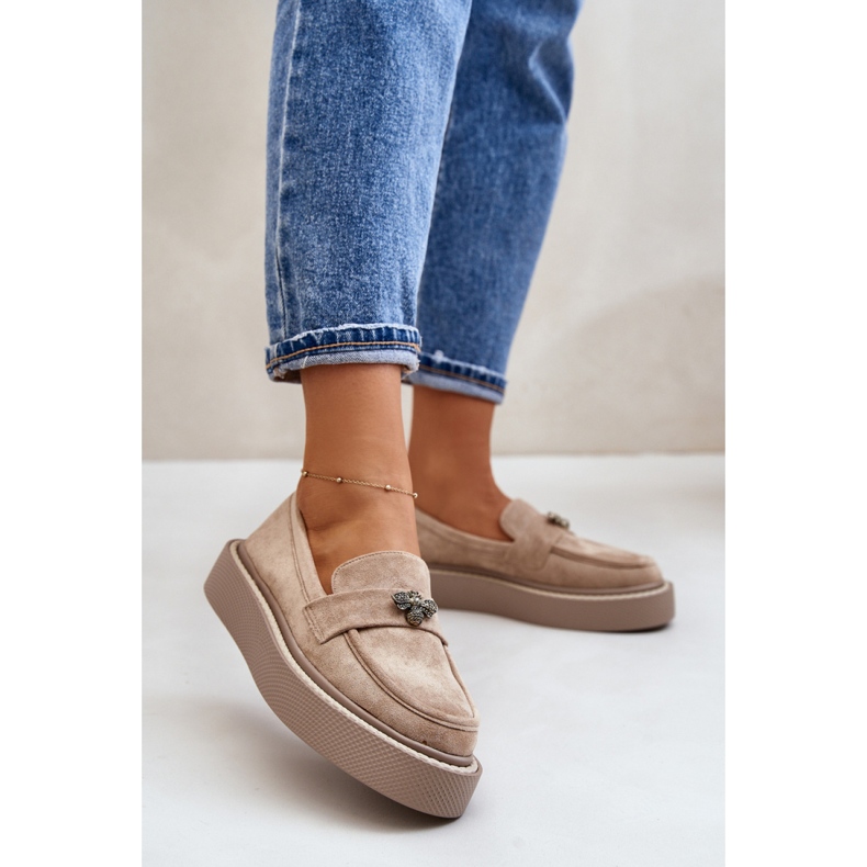 Moccasins Model 6680 Beige 1