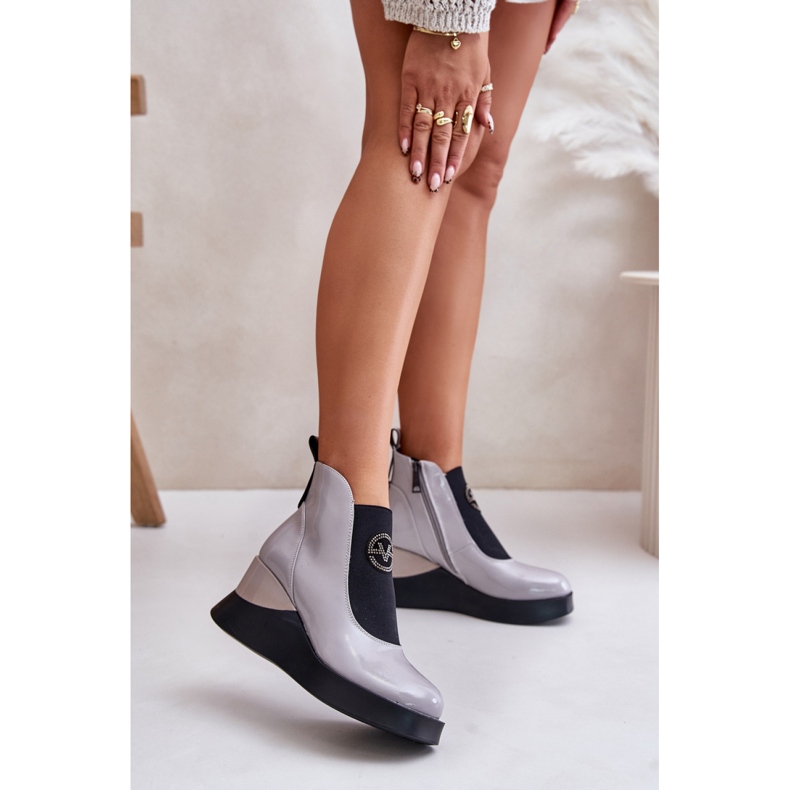 Vinceza 66703 Gray Varnish boots grey 1