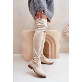 Model A26 Beige boots 1