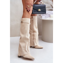 Model LA-289 Light Beige boots 1