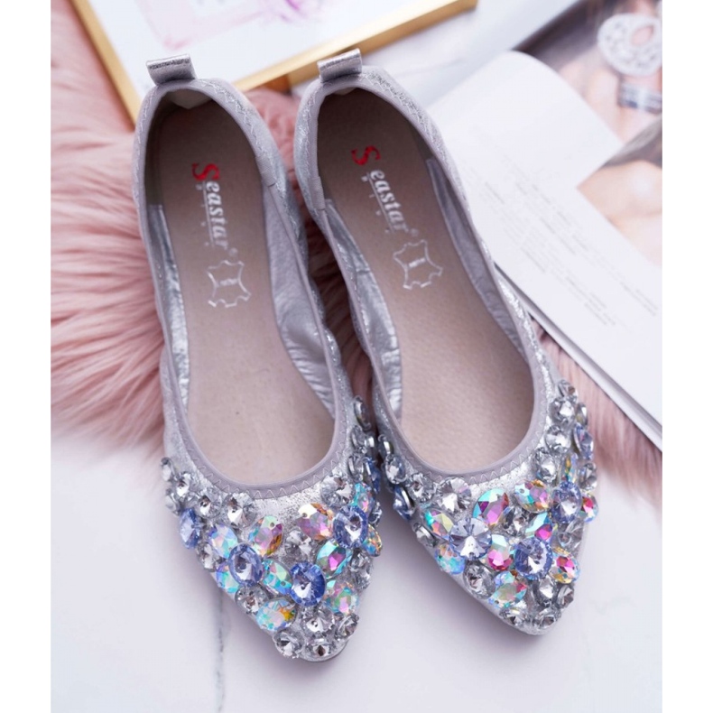 Ballet flats Model C87 Silver 2