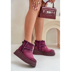Maciejka 06769-23 Burgundy snow boots red 1