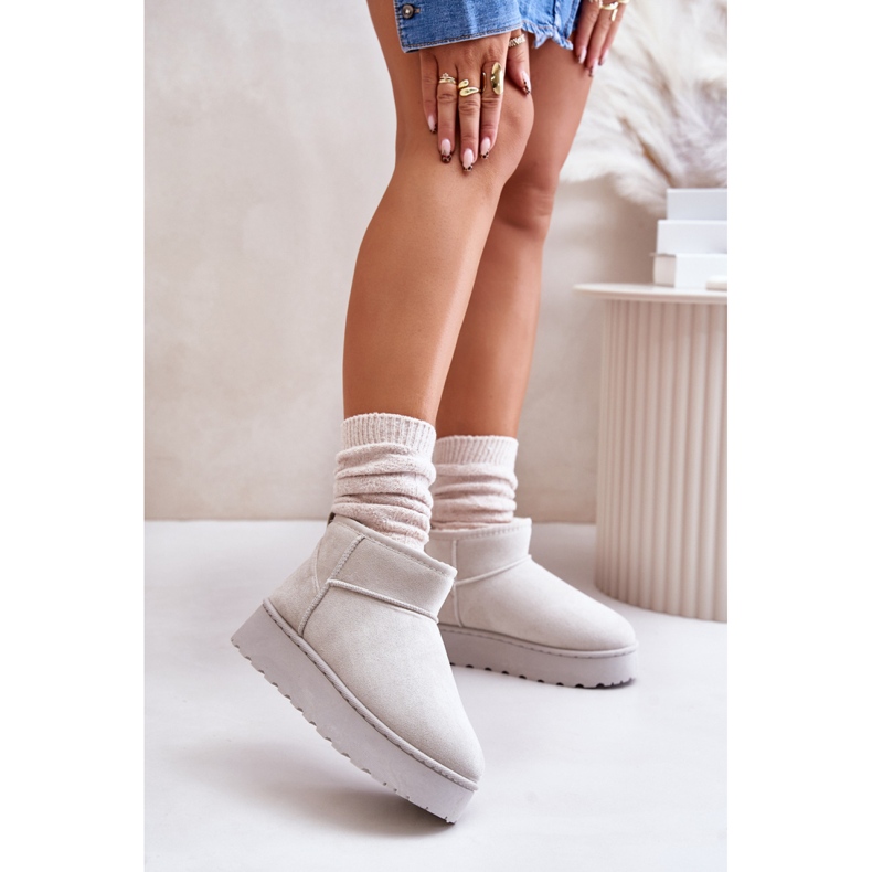 Snow boots Model 20216-4E Light Gray grey 1