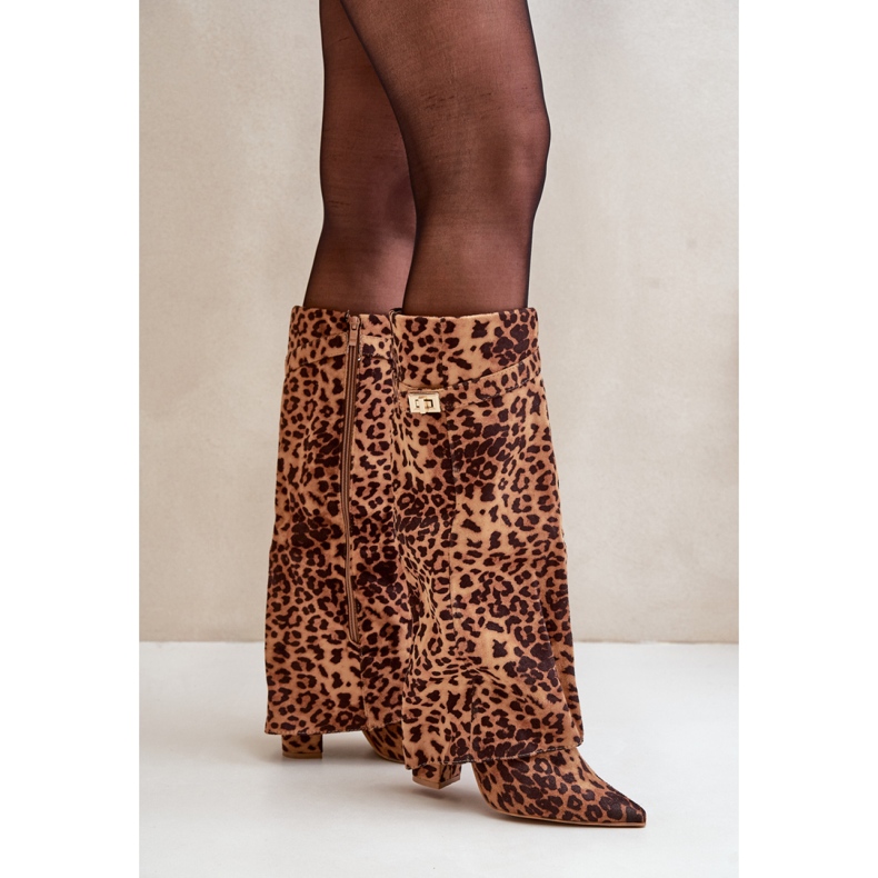 Model 9501A Brown Leopard Boots 1