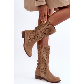 Boots Model Lewski 3366/2 Beige Velor 1