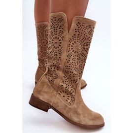 Boots Model Lewski 3366/2 Beige Velor 2