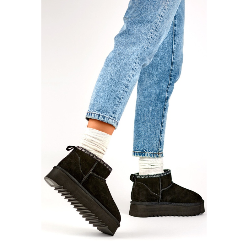 Women's Snow Boots Insulated with Eco-Fur YU9001B, black 1