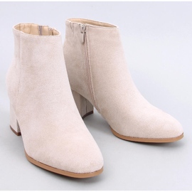 Women's smooth, insulated, beige high-heeled boots 1