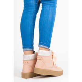 Vices Lace-up creepers pink 1