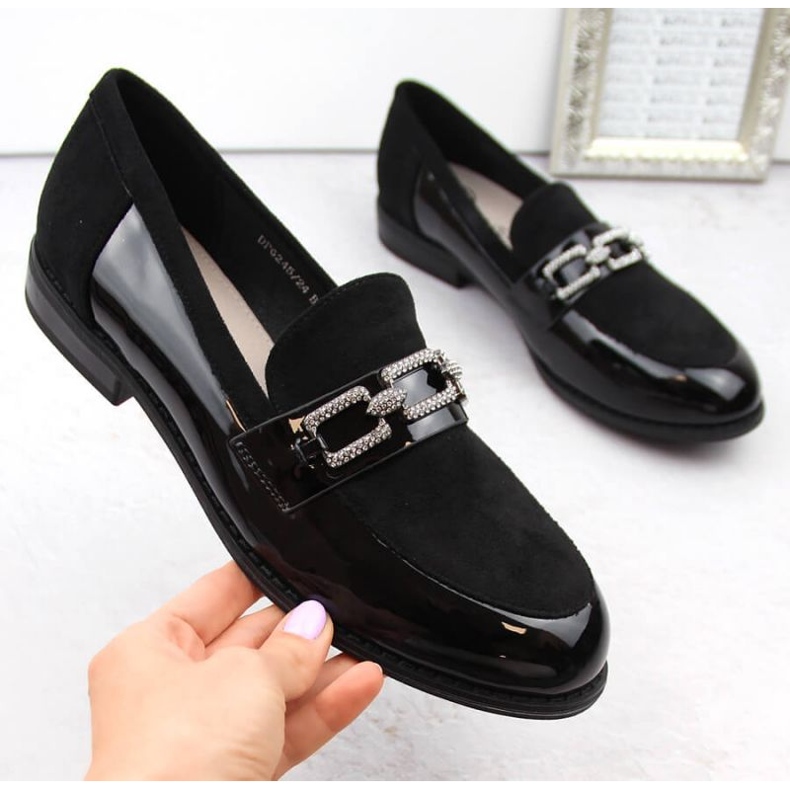 Filippo W PAW544 black shoes with cubic zirconia 1