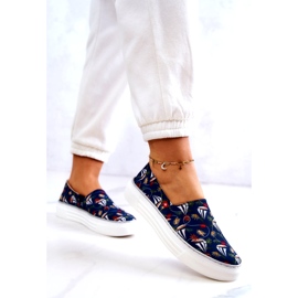 Women's Sneakers Slip On Memory Foam Big Star JJ276016 Navy Blue 2 Women's Sneakers Slip On Memory Foam Big Star JJ276016 Navy Blue 2