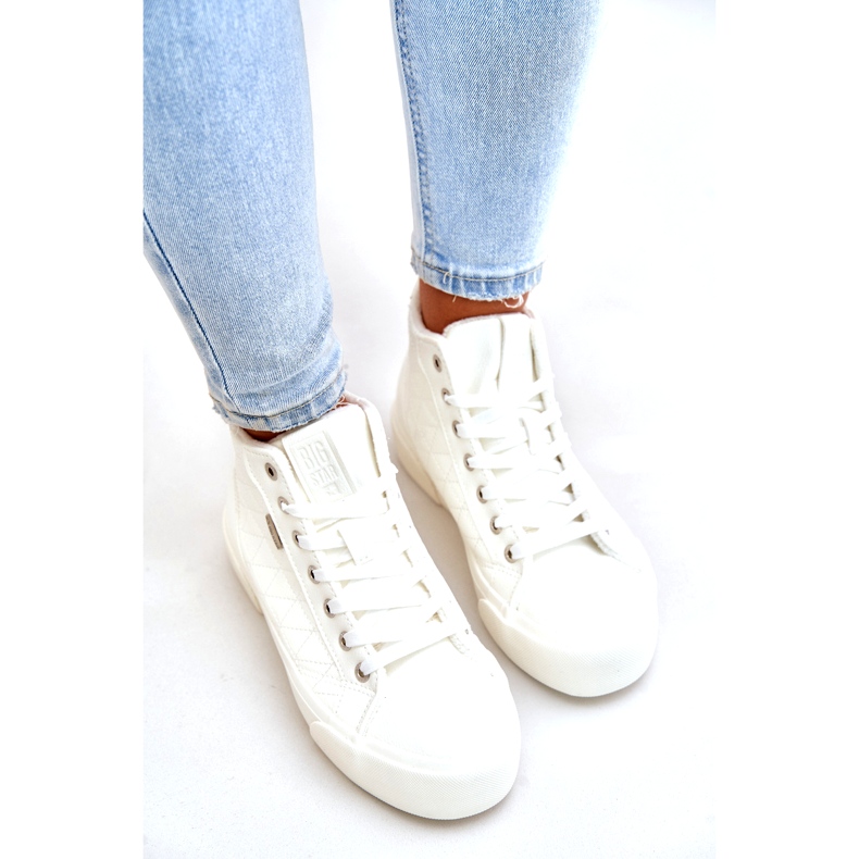 Insulated Women's Sneakers With Stitching Big Star OO274A479 White 3