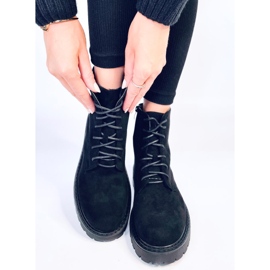 Women's black suede lace-up ankle boots 1