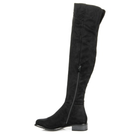 Ideal Shoes Boots with decorative binding black 1