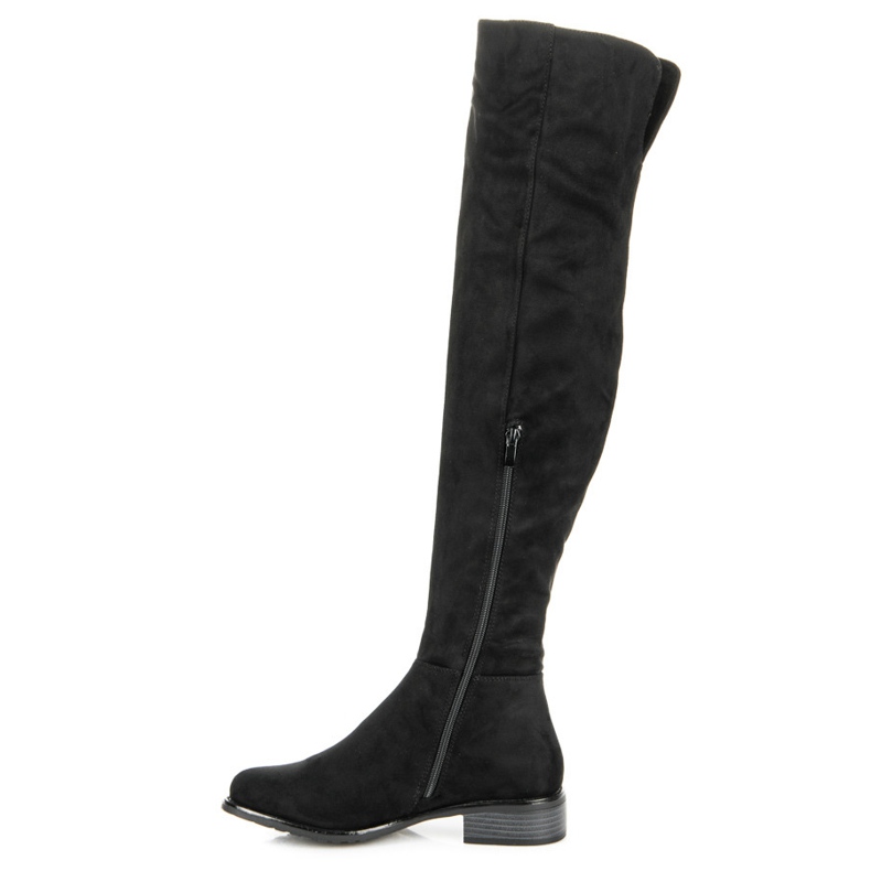 Ideal Shoes Boots with decorative binding black 1