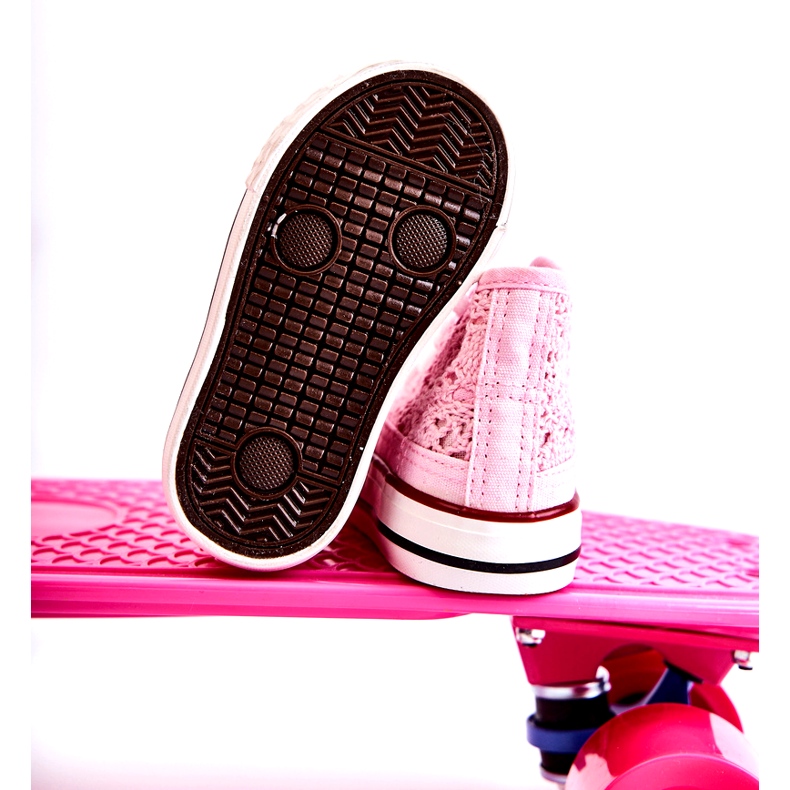 Girls' openwork high pink sneakers 4 Girls' openwork high pink sneakers 4