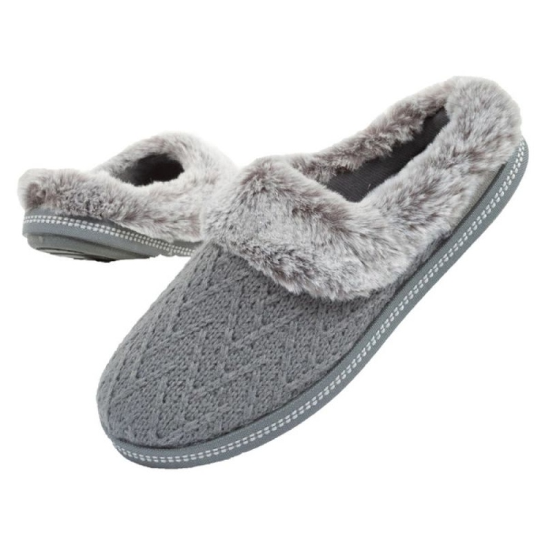 Skechers 167225/GR women's insulated slippers, gray grey 1