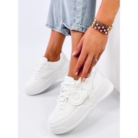 Women's sports sneakers on the platform, white 1