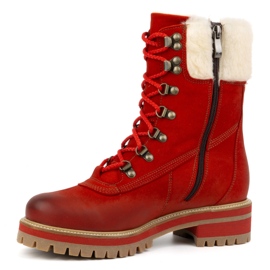 ButBal Women's leather boots, insulated winter boots, 329 Red 1
