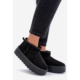 Women's Suede Platform Snow Boots Black Ninala 1