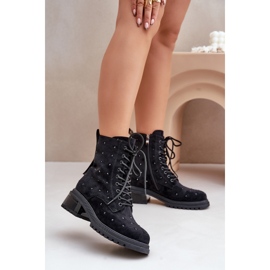 S.Barski Decorated Women's Insulated Worker Boots D&amp;A MR880-017 Black 2