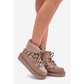 Women's Suede Snow Boots With Thick Lacing D.Franklin DFSH375003 beige 1 Women's Suede Snow Boots With Thick Lacing D.Franklin DFSH375003 beige 1
