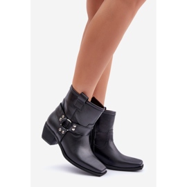 Natural Leather High Heel Boots Zazoo 3444/2 Black 1