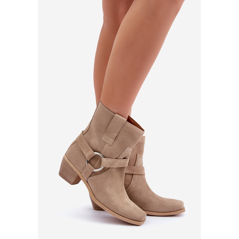 Natural Suede High Heel Boots Zazoo 3444/2 Light Beige 1 Natural Suede High Heel Boots Zazoo 3444/2 Light Beige 1