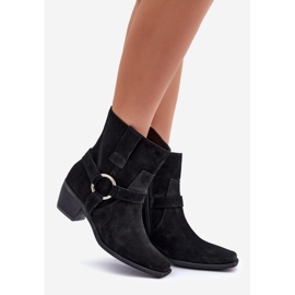 Natural Suede High Heel Boots Zazoo 3444/2 Black 1 Natural Suede High Heel Boots Zazoo 3444/2 Black 1