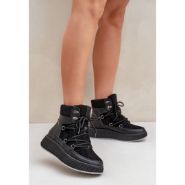 Women's Low Snow Boots On Platform, Black 2
