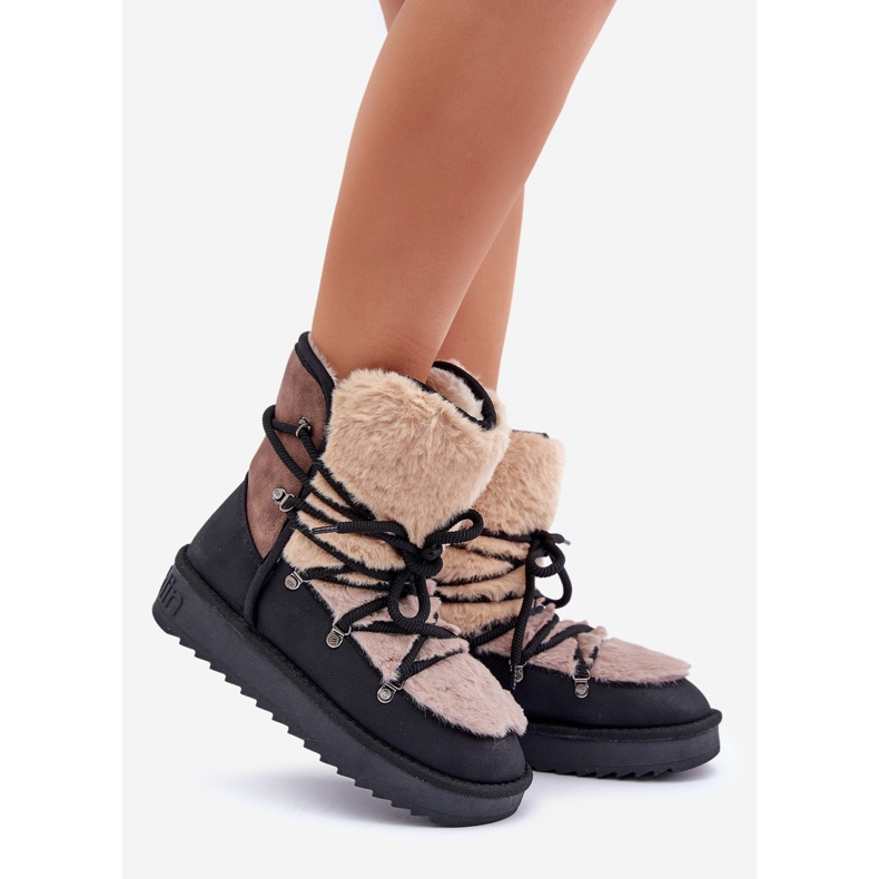 Women's Snow Boots With Fur D.Franklin DFSH370012 Black 1