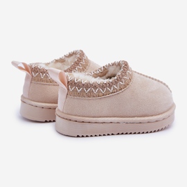 Children's snow boots on the platform, lined with fur, light beige 2
