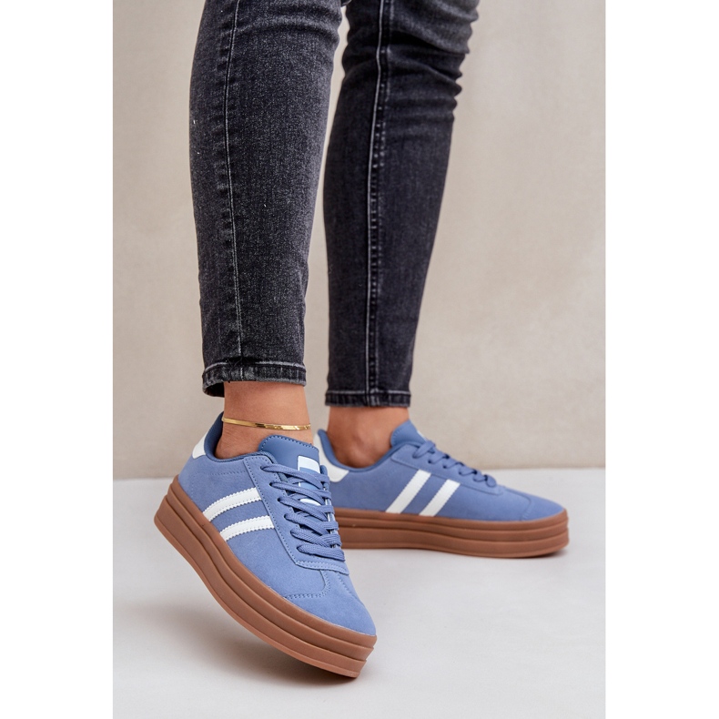 Women's Sports Sneakers on the Platform, Blue 2