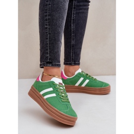 Women's Sports Sneakers on the Platform, Green 2