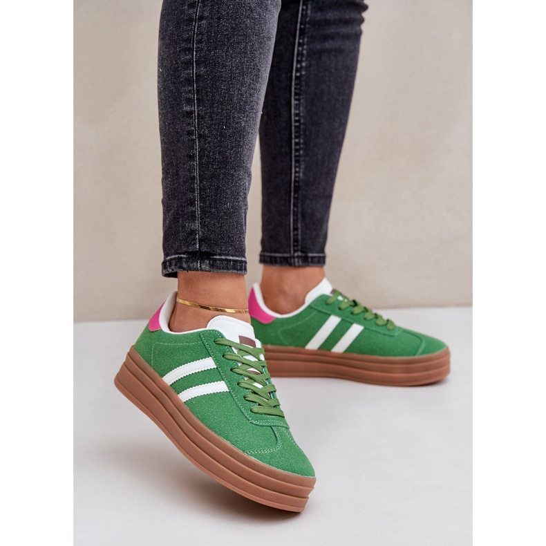 Women's Sports Sneakers on the Platform, Green 2