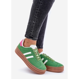 Women's Sports Sneakers on the Platform, Green 1