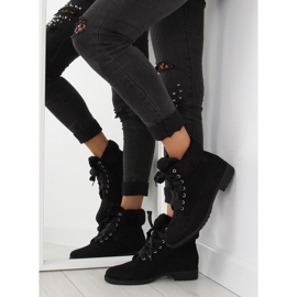 Black lace-up women's boots NC87 black 2 Black lace-up women's boots NC87 black 2