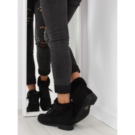 Black lace-up women's boots NC87 black 1 Black lace-up women's boots NC87 black 1