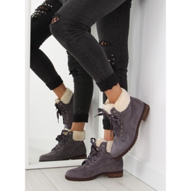 Gray Lace-up women's gray boots NC87 gray grey 2