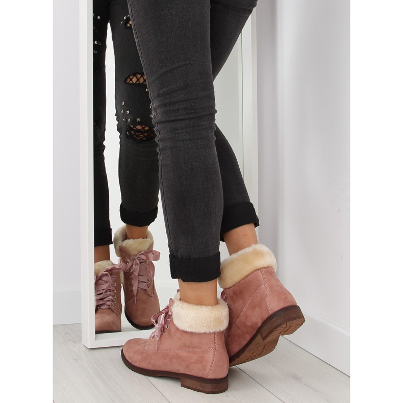 Pink lace-up boots for women NC87 pink 1 Pink lace-up boots for women NC87 pink 1