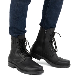 Polish high-top leather men's shoes 2118/2 POLBUT black 1 Polish high-top leather men's shoes 2118/2 POLBUT black 1